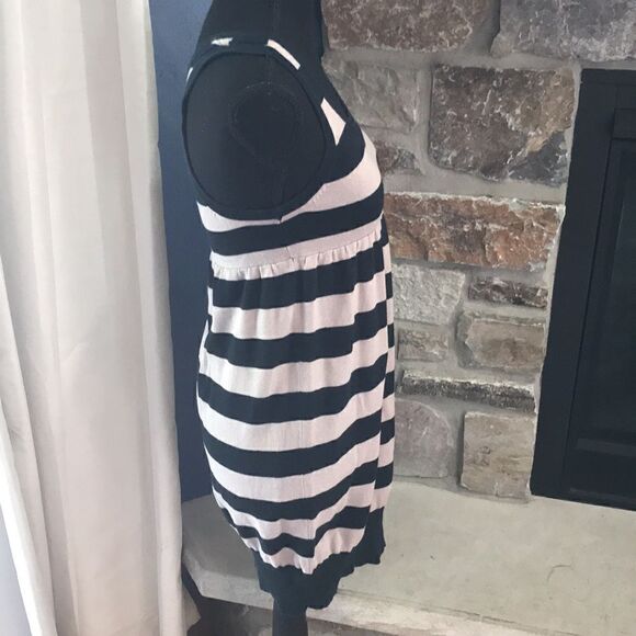 Xhilaration, Woman's Tank Tunic, Striped Black & Taupe, Small - Picture 4 of 9